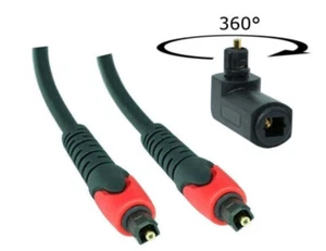 1m Sunshinetric Home Cinema Toslink Digital Cable + Angle Adapter TR-DUC1.0W - Picture 1 of 2