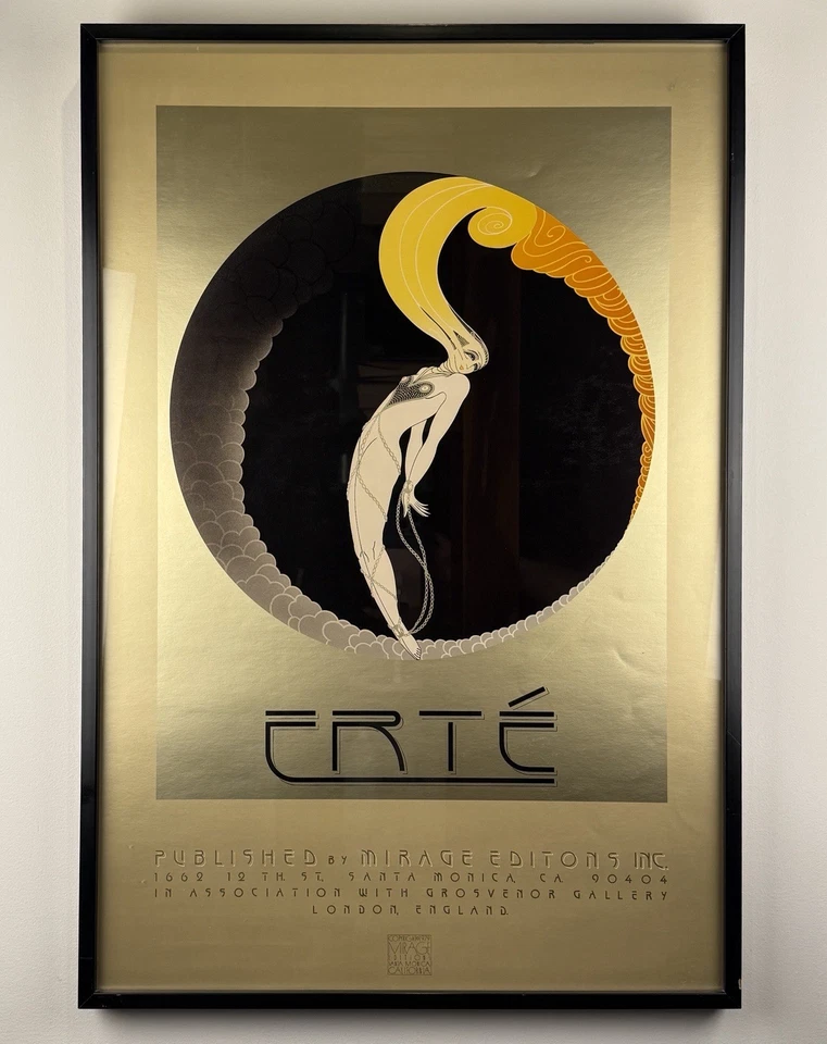 ERTE 1979 L'AMOUR Gold Mirage Edition OFFSET LITHOGRAPH FRAMED 31 x 21 SIGNED - Image 1 of 1
