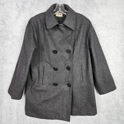 Chaquetón De Colección Mario De Pinto Mujer L Gris Mezcla Lana Bolsillos Doble Pecho Foto 1 de 4