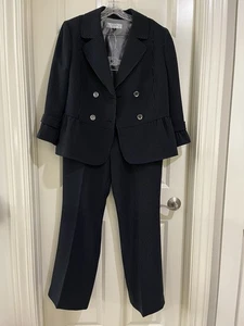 Tahari Arthur S Levine Mujer Negro 2 Piezas Pantalones Trajes Talla 16 - Imagen 1 de 20