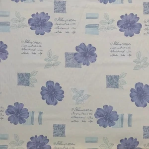 Lilac Flowers Cotton Fabric Kids Scraps Material Curtain Art & Crafts 54" CREAM - Picture 1 of 4