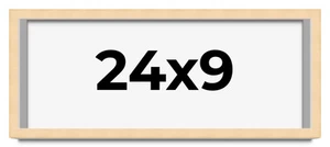 24x9 Frame Natural Brown Picture Frame Modern Photo Frame UV Acrylic, Acid Free - Picture 1 of 9