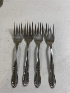 4Pc Oneida Custom PLANTATION Stainless Steel Flatware Dessert/Salad Forks 6.25” - Picture 1 of 4