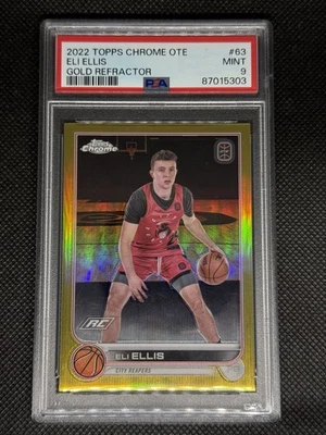2022-23 Topps Chrome Overtime Elite OTE Eli Ellis Gold Refractor RC #1/50 PSA 9  - Image 1 of 2