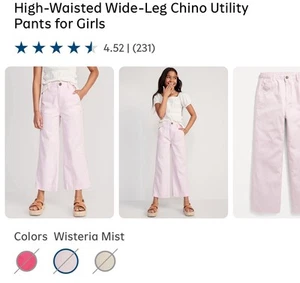 *NWT* Old Navy Brand Girl’s High-Waisted Wide-Leg Chino Utility Pants Size Large - Picture 1 of 6