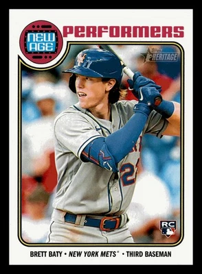 Brett Baty 2023 Topps Heritage New Age Performers #NA-12 New York Mets Mint - Image 1 of 2
