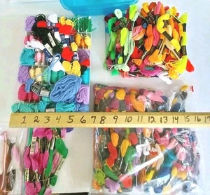 Lot Of 300 + Skeins Embroidery Floss All Colors New Vtg Cross Stitch Needlepoint - Picture 1 of 11
