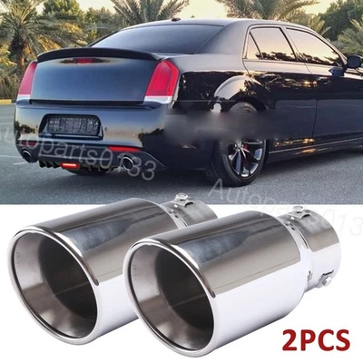 2PC Car Exhaust Pipe Tip Rear Tail Throat Muffler Tailpipe For Chrysler 300 300C Foto 1 de 4
