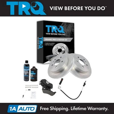 Pastilla de freno trasera cerámica TRQ y rotor con sensores con fluidos para Mercedes Benz ML320 Foto 1 de 4