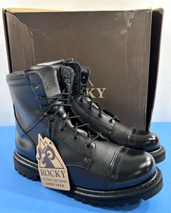 NIB 8.5 M ROCKY MENS 2091 SIDE ZIPPER 7" JUMP BOOTS BLACK 8.5 M FREE SHIPPING - Picture 1 of 8
