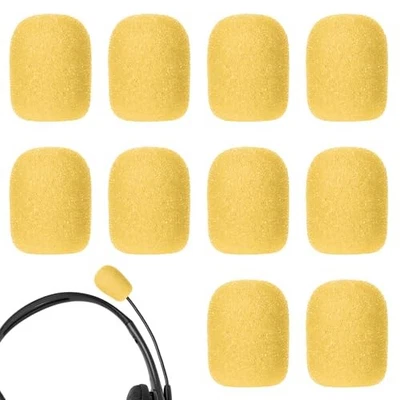 10 Packs Mini Lapel Headset Microphone Covers Foam Yellow Mic Covers for  - Image 1 of 4