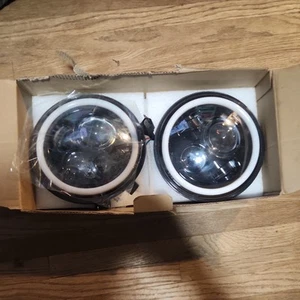 GXENOGO 7 Inch LED Halo Headlights with Turn Signal Amber White DRL Compatible - Bild 1 von 2