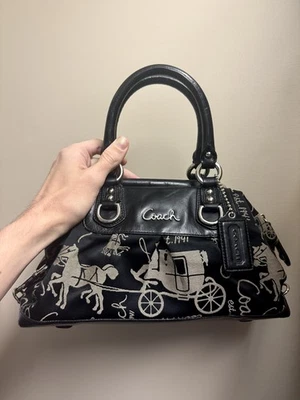 Coach Handbag F15540 Ashley Carriage print Black Satchel | vintage | Anniversary - Image 1 of 4