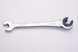 19mm Metric Fix Tubing Wrench,Fixed Head Tubing Ratchet Open End Wrench, Ratc... - Picture 1 of 2