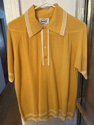 Vintage 60s Medici Shirt Full Fashioned Knit Stretch Madmen Mens Large - Image 1 of 3