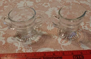 Juego de tazas de azúcar crema de vidrio transparente, asas - Imagen 1 de 10