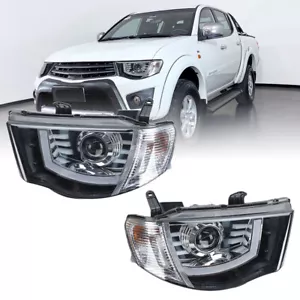 2Pcs LED Headlight Head Lamp Projector For Mitsubishi Triton ML MN Ute 2005-2014 - Picture 1 of 14