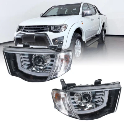 2Pcs LED Headlight Head Lamp Projector For Mitsubishi Triton ML MN Ute 2005-2014 - image 1 of 4
