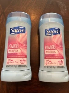 Suave Invisible Solid Deodorant (Powder) 2.6 oz Pack of 2 Free Shipping - Picture 1 of 3