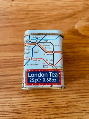 Mapa del metro de Londres recuerdo miniatura mini lata de té con tapa usado en excelente estado Foto 1 de 2