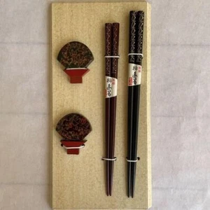 Wajima lacquered chopsticks chopstick rest set - Picture 1 of 1