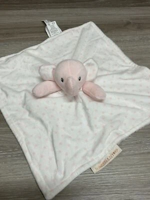 Manta/Lovey de seguridad Blankets & Beyond blanco rosa elefante estrellas Foto 1 de 4