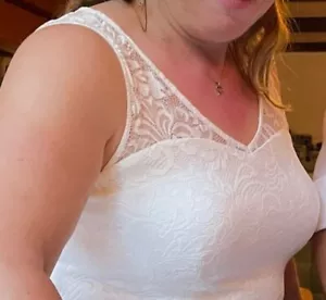 Brautkleid Hochzeitskleid lang inclusive. Handtasche frisch gereinigt Größe L - Bild 1 von 3