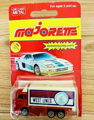 Majorette Vintage 1990s #265 Cargo Container RVI. West Lines Delivery Truck Toy - Image 1 of 4