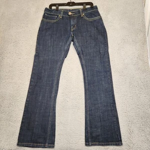 Levis 542 Tilted Flare Size 8 Med Jeans Dark Wash Denim Stretch Mid Rise Bootcut - Picture 1 of 17