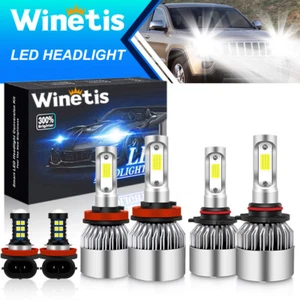 6X LED Headlight High/Low + Fog Light Bulbs 6000K White For GMC Canyon 2015-2020 - Picture 1 of 9