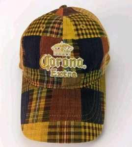 Corona Extra Mütze Snap Back Cap gold kariert Farbblock Netzrücken Preppy Trucker - Bild 1 von 16