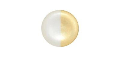 Plato de cena Vietri de vidrio de dos tonos blanco y dorado Foto 1 de 2