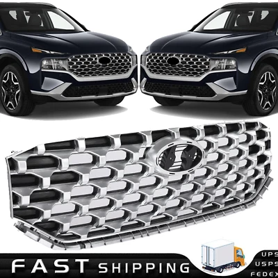 Parrilla superior del parachoques delantero cromada para Hyundai Santa Fe 2021-2023 86350S2500 Foto 1 de 4