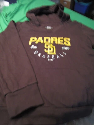NUEVO FANATICS MUJER SAN DIEGO PADRES CUELLO EN V SUDADERA CON CAPUCHA MARRÓN 2X Foto 1 de 2