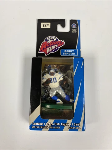 Barry Sanders Detroit Lions 1998 Topps NFL Action Flats Figure and Card! Cover