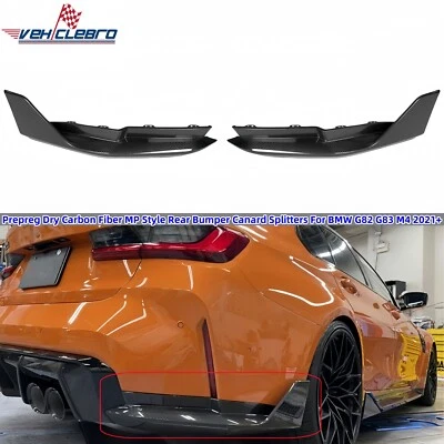 Prepreg Dry Carbon Fiber MP Style Rear Bumper Canard Splitters For BMW G82 M4 Foto 1 de 4