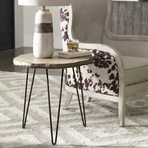 RUNAY 24" LODGE INSPIRED WOOD IRON ACCENT END TABLE UTTERMOST 25468 - Picture 1 of 4