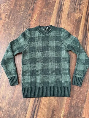 NEW SmartWool Men Cozy Lodge Buff Check Sweater Green Heather Small 16465-G52 - Image 1 of 2