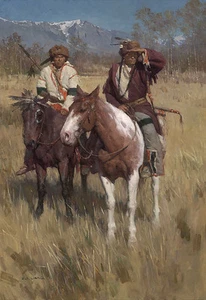 Z. S. Liang THE BUFFALO SCOUTS, Blackfeet Indians, Montana, Giclée Canvas #44/45 - Bild 1 von 1