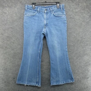 VTG Levis Jeans Mens 32x27 Blue 684 Bell Bottom 70s Orange Tab Talon Faded Denim - Picture 1 of 24