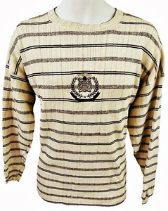 STRIPED COTTON BLEND LONG SLEEVE LIGHTWEIGHT KNITTED TOP, SIZE 2XL / XXL, MT173 - Picture 1 of 3
