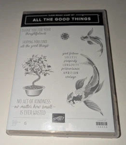 All The Good Things Stampin Up Clear Mount Stamp set di 6 francobolli usati in ottime condizioni - Foto 1 di 4