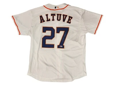 Jose Altuve Autograph White Replica Jersey L  Houston Astros - QR code Beckett  - Image 1 of 4