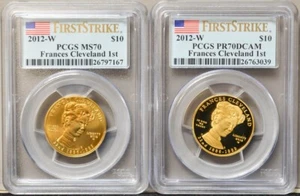 2012-W $10 Frances Cleveland 1st 2pc Set Spouse MS70 PR70 DCAM First Strike PCGS - Picture 1 of 2