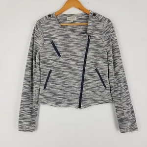 Just Jeans Women XS 6 Blue White Crossover Zip Front Lined Jacket - Bild 1 von 11