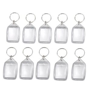 10x Clear Acrylic Plastic Blank Keyrings Insert Passport Photo Keychain4810 - Bild 1 von 9