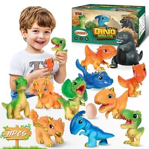 Dinosaur Toys for Kids 3-5, Plastic Dino Toy Set for Boys Age 4-7, 11 Soft Sm... - Picture 1 of 7