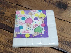 Vintage 1992 NOS 16 Treasure TROLLS Happy Birthday Party Napkins Ace Novelty 90s - Picture 1 of 12