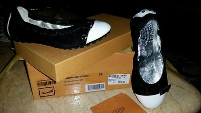 TOD'S JUNIOR BALLERINA GIRL GIRL SIZE 29 BLACK WHITE BOX, USED 1 TIME! - Image 1 of 3
