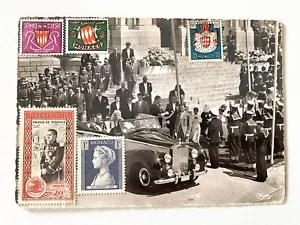 Prince Ranier III of Monaco 🇲🇨 & Grace Kelly Marriage Post Card ~ 1956 - Picture 1 of 6
